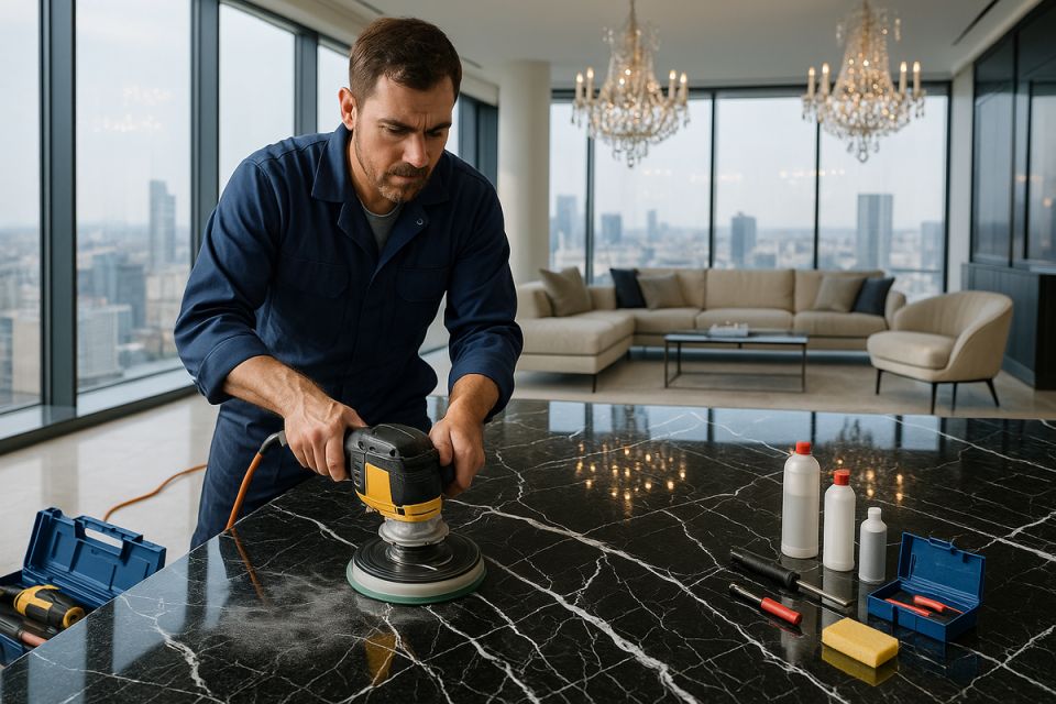 Как вернуть блеск черному мрамору: секреты профессионалов