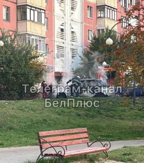Последствия атаки вражеского беспилотника в Белгороде