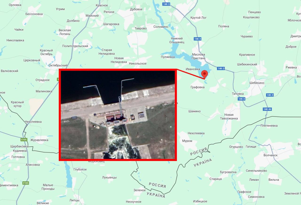 Последствия удара, предположительно химарями, по плотине Белгородского водохранилища