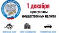 Уважаемые краснояружцы!. Напоминаем вам, что уплатить имущественные налоги за 2024 год необходимо не позднее 1 декабря 2025 года