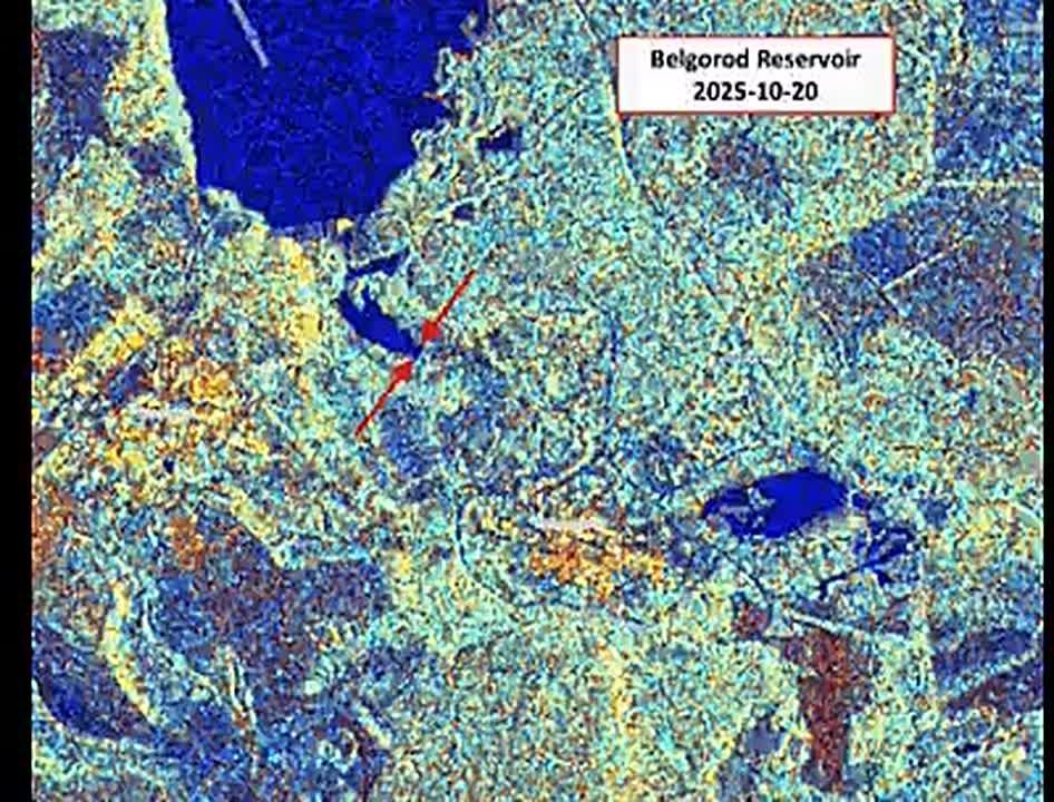 Появились спутниковые кадры наводнения после удара по дамбе в Белгородской области