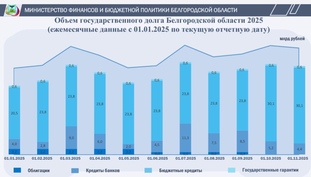 Объём государственного долга Белгородской области: