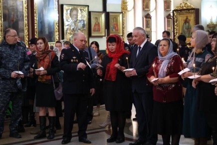 В Белгороде совершили заупокойную литию в память о сотрудниках, погибших при исполнении служебного долга