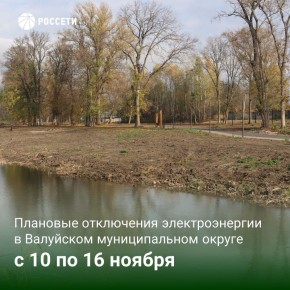 Внимание!. План-график отключений ЛЭП и оборудования Валуйского РЭС с 10 по 16 ноября 2025 года