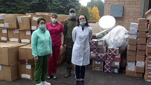 Передали по линии МОО Вече белгородским медикам в прифронтовые госпиталя груз гуманитарной помощи, в виде медицинского оборудования