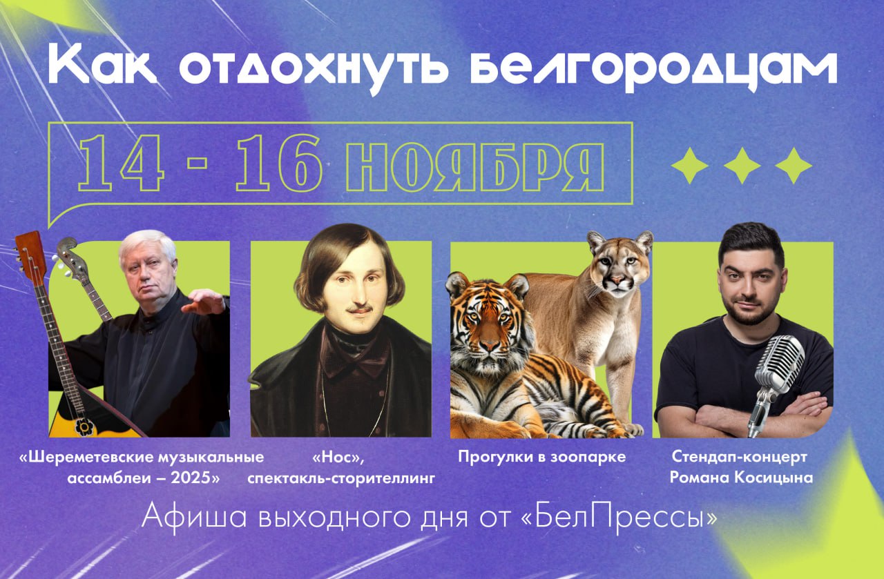 Как отдохнуть белгородцам 14–16 ноября?