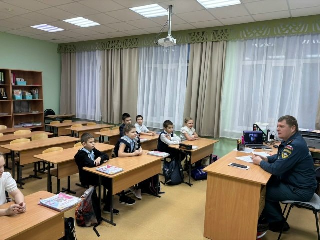 Старший инспектор Отдела надзорной деятельности и профилактической работы по Краснояружскому округу Евгений Вервейко провёл встречу со школьниками