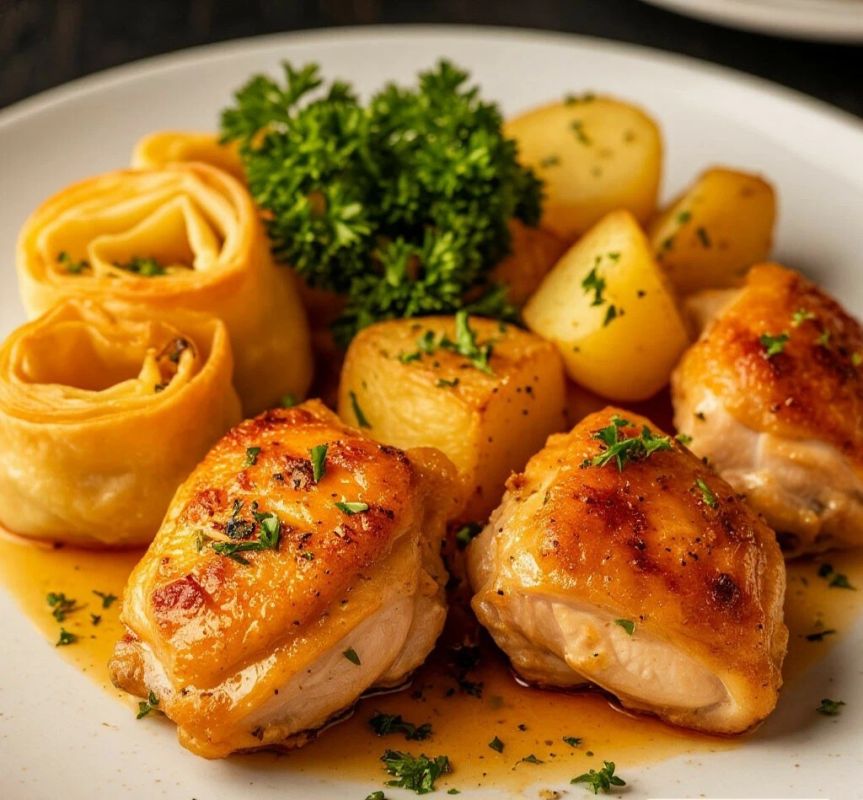 Неповторимое кулинарное сочетание: курица с картошкой и ароматными штруделями