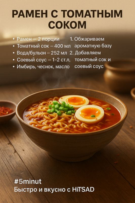Рамен с томатами: новый взгляд на азиатское угощение