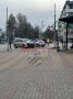 В Белгороде на Мичурина после столкновения двух машин одна из них снесла столб