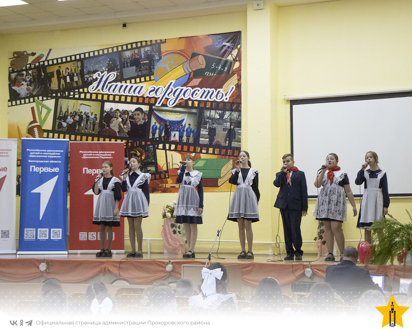 В Прохоровской гимназии прошло торжественное посвящение учащихся в Движение Первых В Прохоровской гимназии прошло торжественное посвящение учащихся в Движение Первых