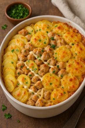 Легкий и сытный ужин: картофель с курицей в запеканке по-генеральски