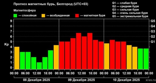 У метеозависимых есть сегодня, чтобы подготовиться: 9 и 10 декабря на Белгород опустятся сильные магнитные бури