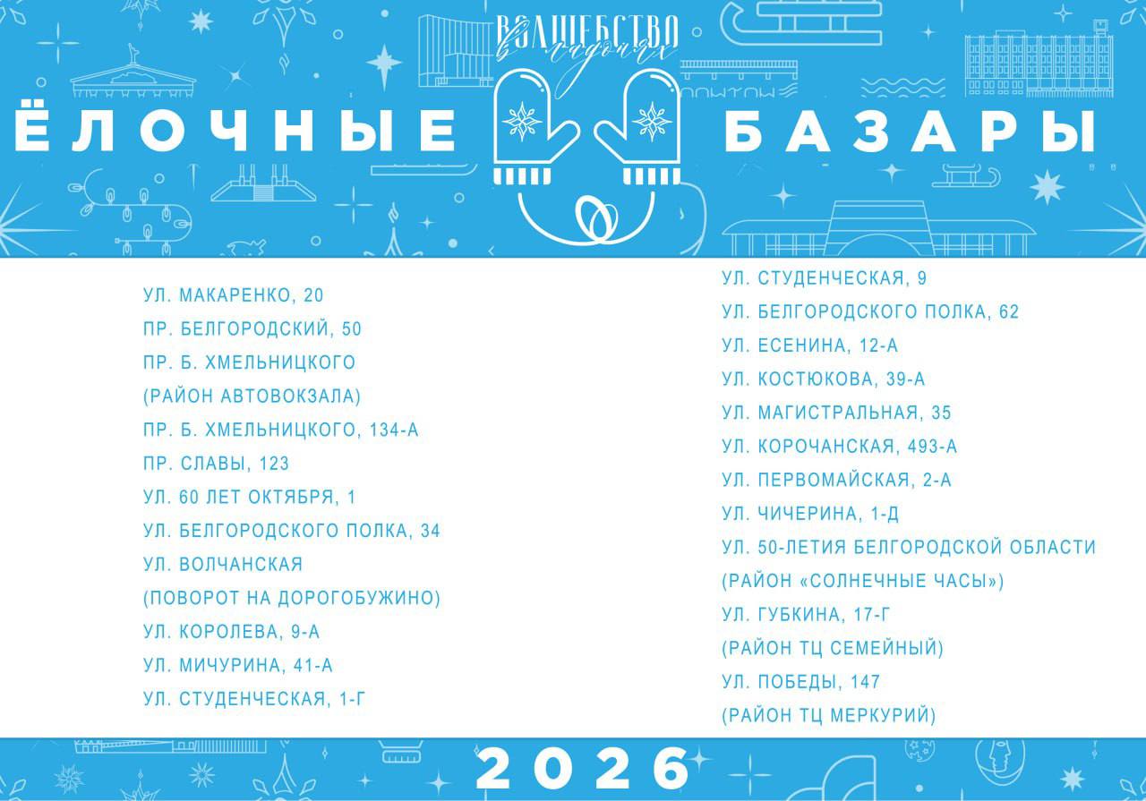 В этом году в Белгороде откроется 22 ёлочных базара В этом году в Белгороде откроется 22 ёлочных базара