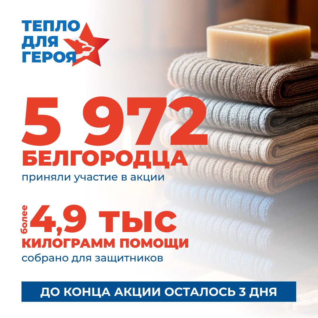 Жители Белгородской области поддерживают участников спецоперации в рамках акции «Тепло для Героя»
