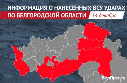 12 населённых пунктов Белгородской области ВСУ атаковали за сутки