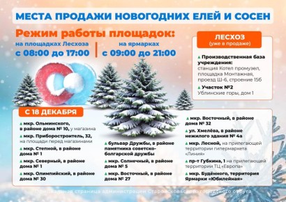 Дорогие старооскольцы!. Совсем скоро Новый год, и с 18 декабря в городе снова открываются ёлочные базары