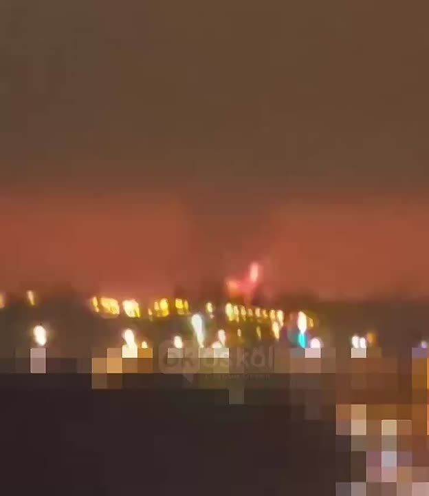 Местные каналы публикуют видео пожара в Старооскольском округе после атаки вражеского беспилотника