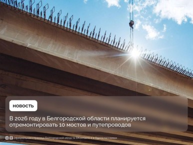 В 2026 году в Белгородской области планируется отремонтировать 10 мостов и путепроводов