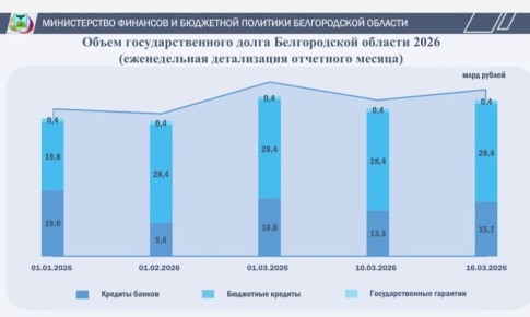 Объём государственного долга Белгородской области: