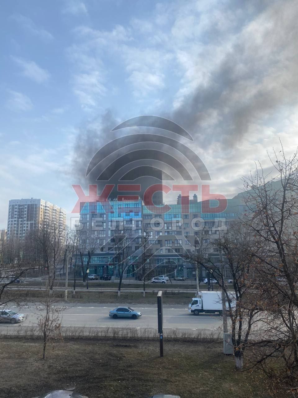 В Белгороде на Богдана Хмельницкого сильный дым