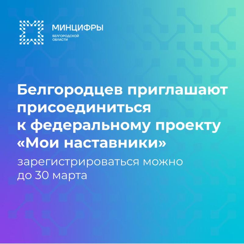 Белгородцев приглашают присоединиться к федеральному проекту «Мои наставники»