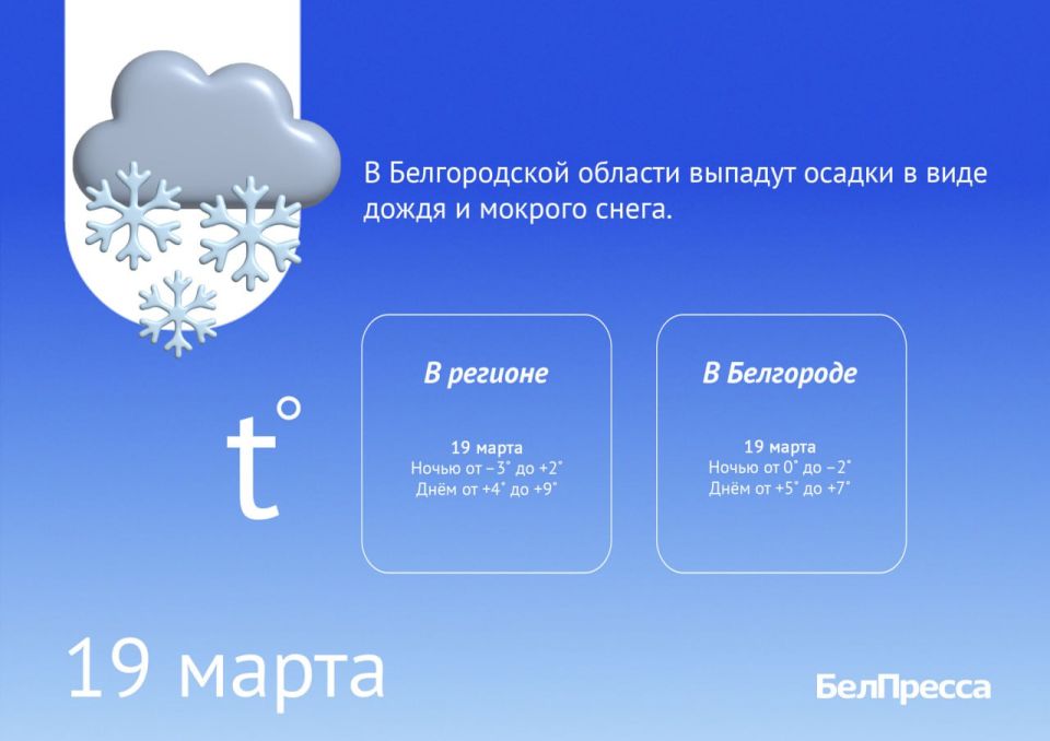 Тепло и солнце пока не спешат возвращаться в Белгородскую область