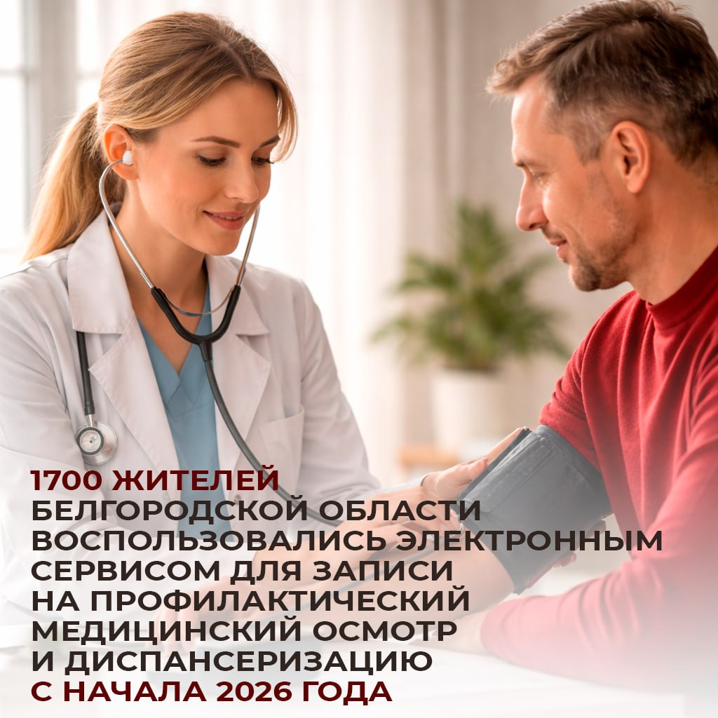 1700 жителей Белгородской области воспользовались электронным сервисом для записи на профилактический медицинский осмотр и диспансеризацию с начала 2026 года