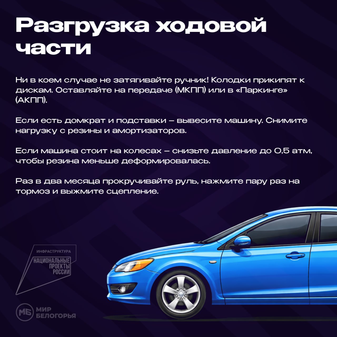 Подготовка автомобиля к длительной стоянке Подготовка автомобиля к длительной стоянке