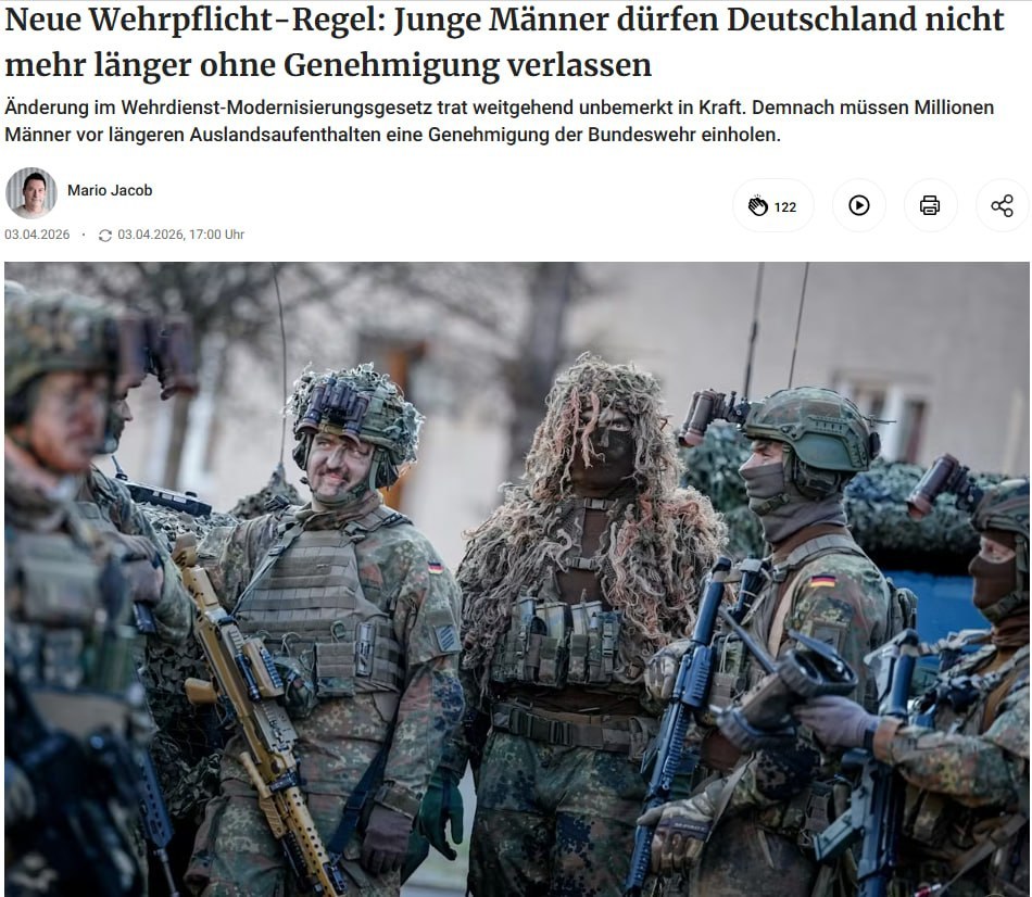 Юношам больше не разрешается покидать Германию без разрешения, сообщает Berliner Zeitung