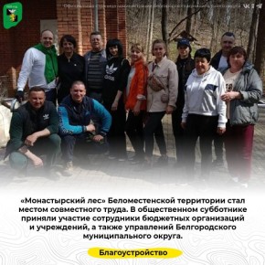 «Монастырский лес» Беломестенской территории стал местом совместного труда