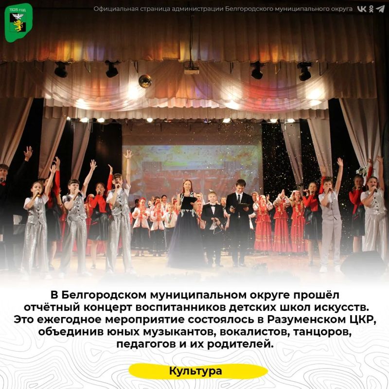 В Белгородском муниципальном округе прошёл отчётный концерт воспитанников детских школ искусств
