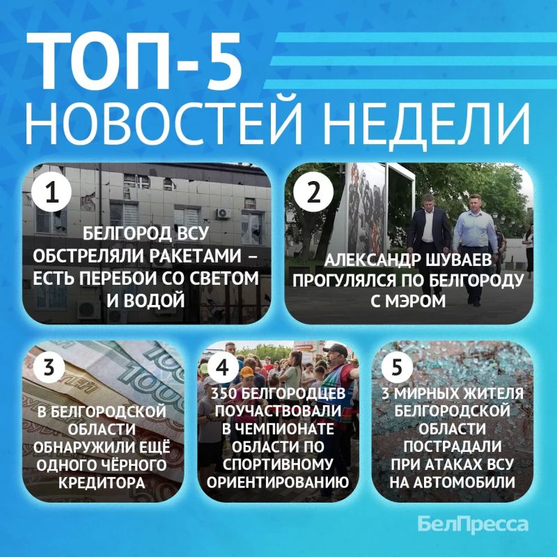 5 самых читаемых новостей за неделю