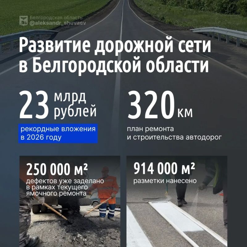 Александр Шуваев: Дорогие друзья!. . По поступающим обращениям вижу, что вопрос состояния дорожного покрытия в регионе сейчас стоит остро