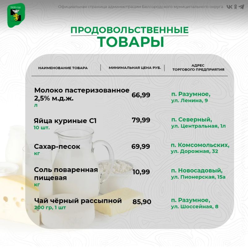 Делимся с вами свежей и актуальной подборкой цен на социально значимые продукты питания Делимся с вами свежей и актуальной подборкой цен на социально значимые продукты питания