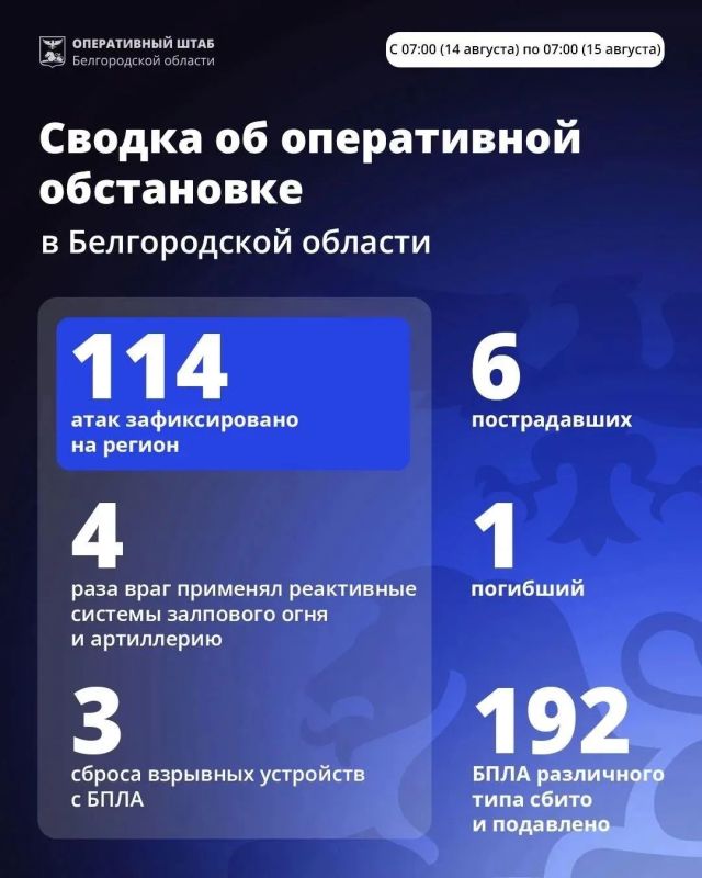 Один погиб, шестеро ранено в Белгородской области 14 августа
