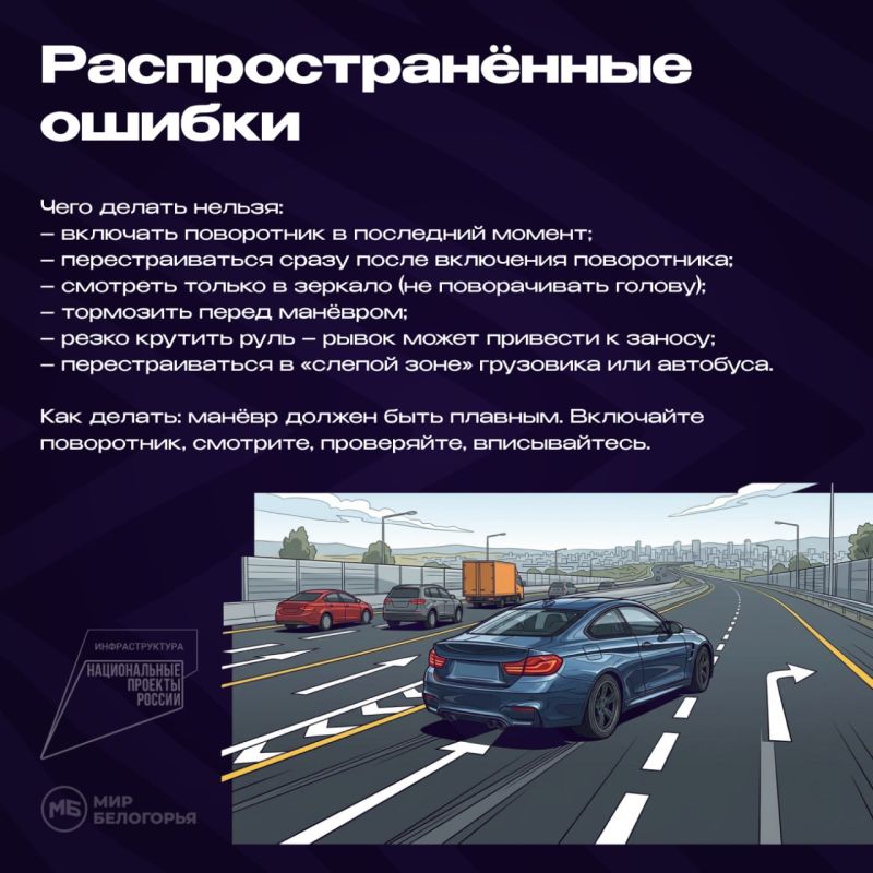 Как правильно перестраиваться в плотном потоке? Как правильно перестраиваться в плотном потоке?