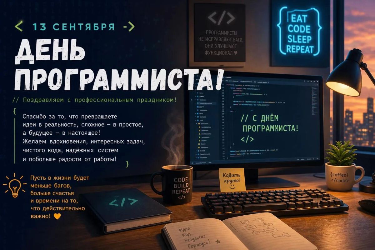 С Днём программиста!. Пусть ваши коды пишутся легко, а баги исчезают ещё до того, как вы их заметите