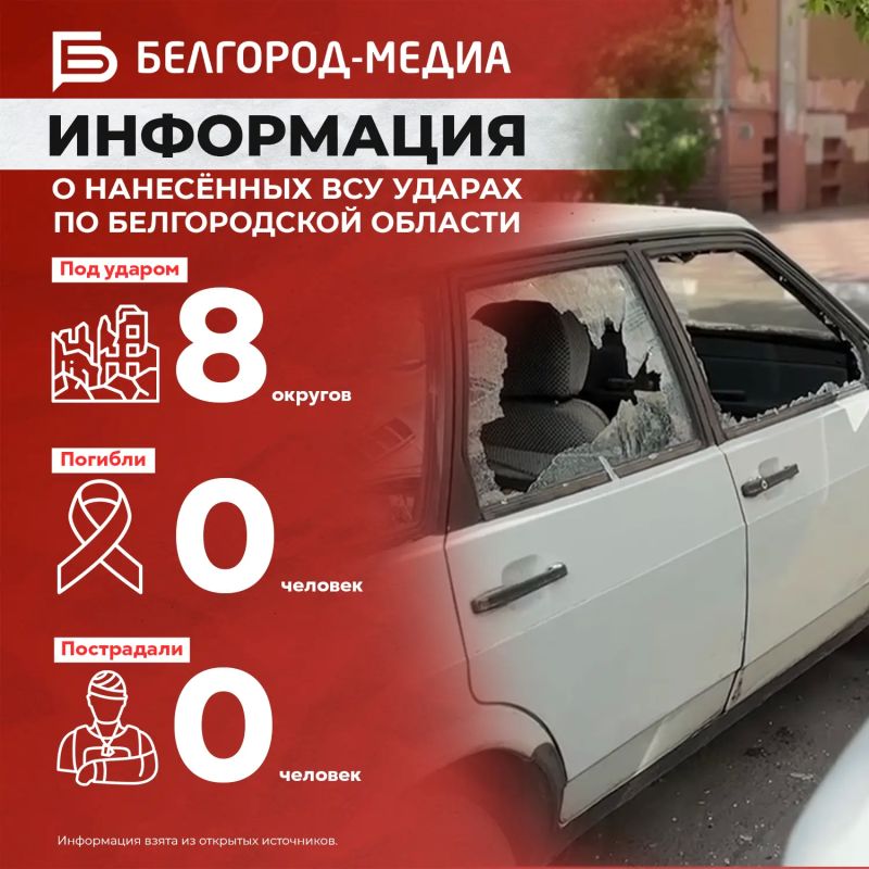 Информация о нанесённых ВСУ ударах по Белгородской области за прошедшие сутки