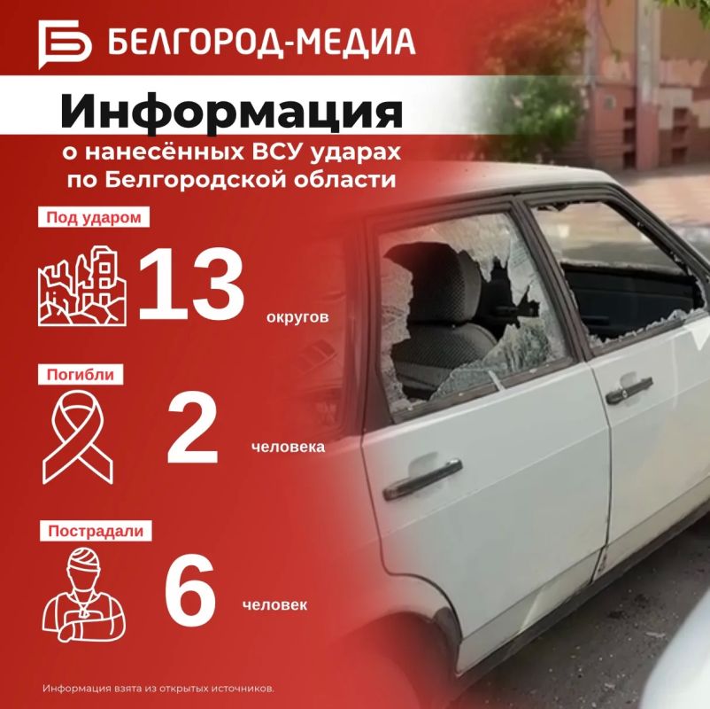Информация о нанесённых ВСУ ударах по Белгородской области за прошедшие сутки