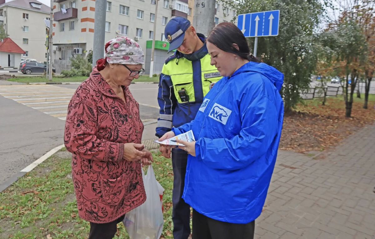 В рамках Дня пожилых людей Белгородские автоинспекторы и волонтеры организовали акцию «Пожилой пешеход» В рамках Дня пожилых людей Белгородские автоинспекторы и волонтеры организовали акцию «Пожилой пешеход»