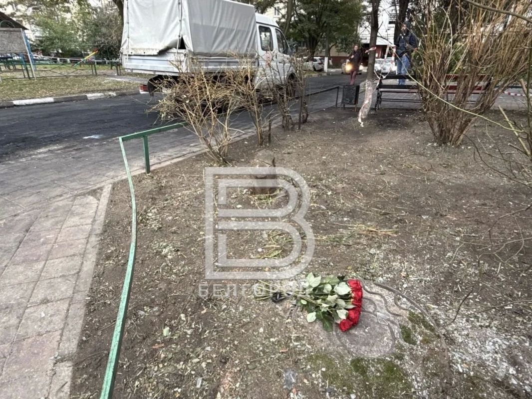 Воронка от взрыва, истерзанные фасады МКД, битое стекло, сломанные деревья и живые розы на земле Так выглядит место ЧП в Белгороде, куда вечером в субботу пришлись удары вражеских дронов Воронка от взрыва, истерзанные фасады МКД, битое стекло, сломанные деревья и живые розы на земле Так выглядит место ЧП в Белгороде, куда вечером в субботу пришлись удары вражеских дронов