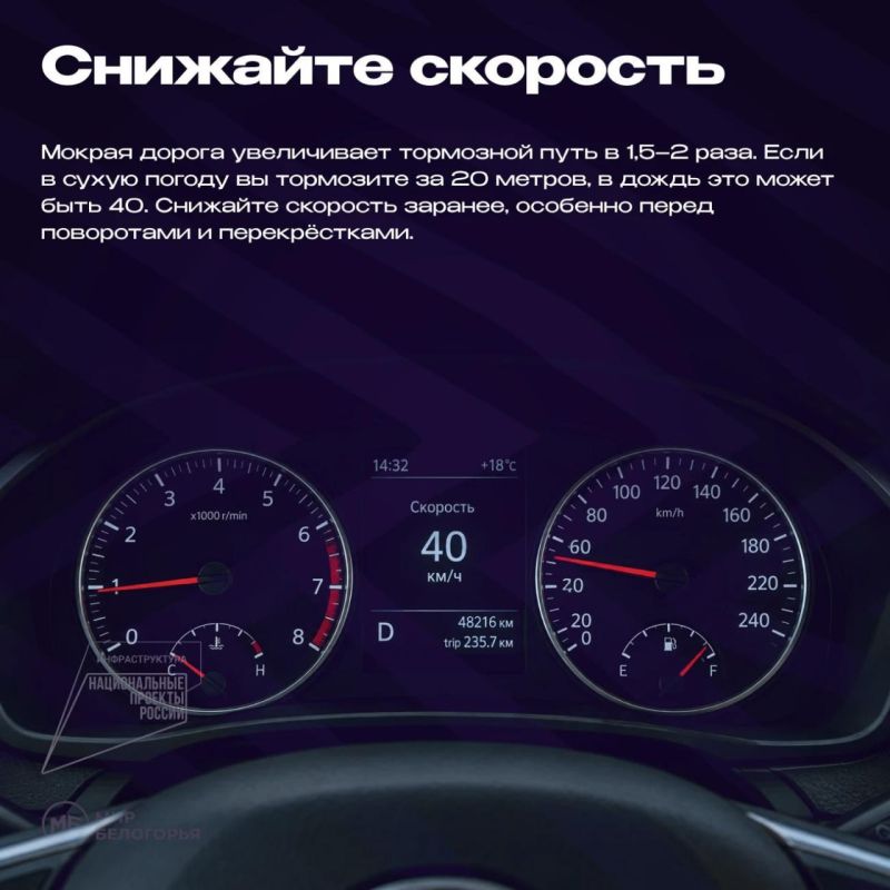 Как безопасно ездить в дождь?
