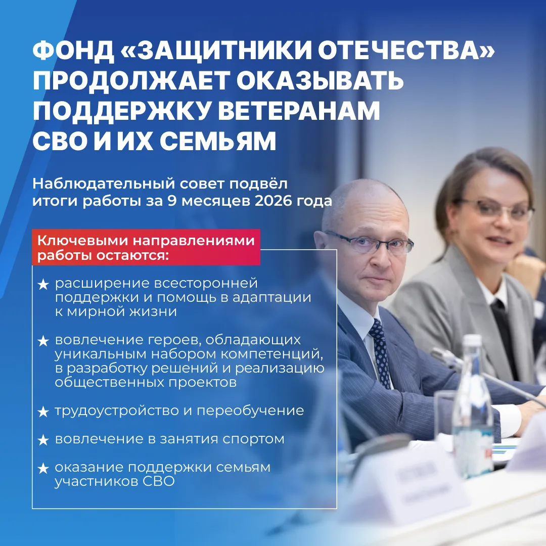 Фонд «Защитники Отечества» развивает систему поддержки ветеранов СВО и их семей