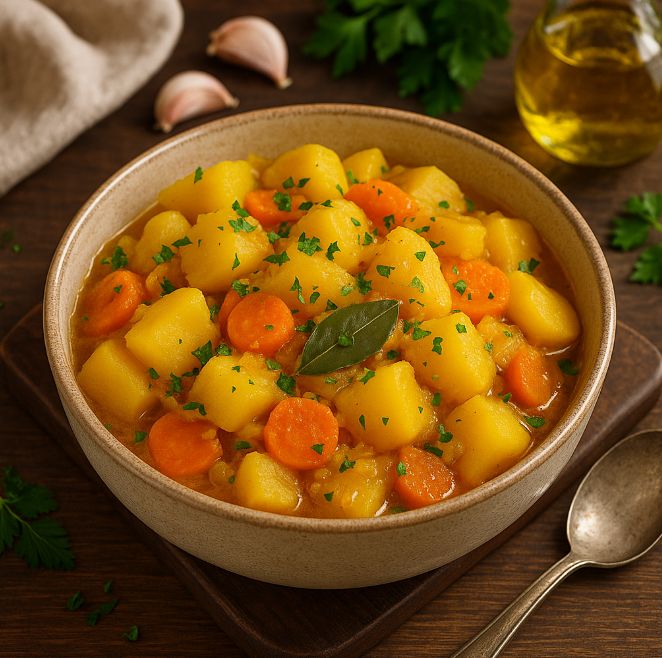 Тушёная картошка с морковью и луком — уютный семейный обед в домашних условиях